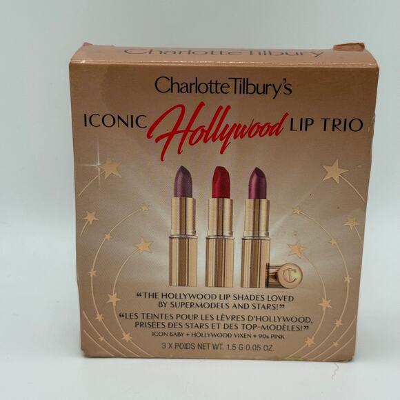 Charlotte Tilbury Iconic Hollywood Lip Trio Mini Lipstick Gift Set 1.5g/0.05 Oz - Picture 8 of 8